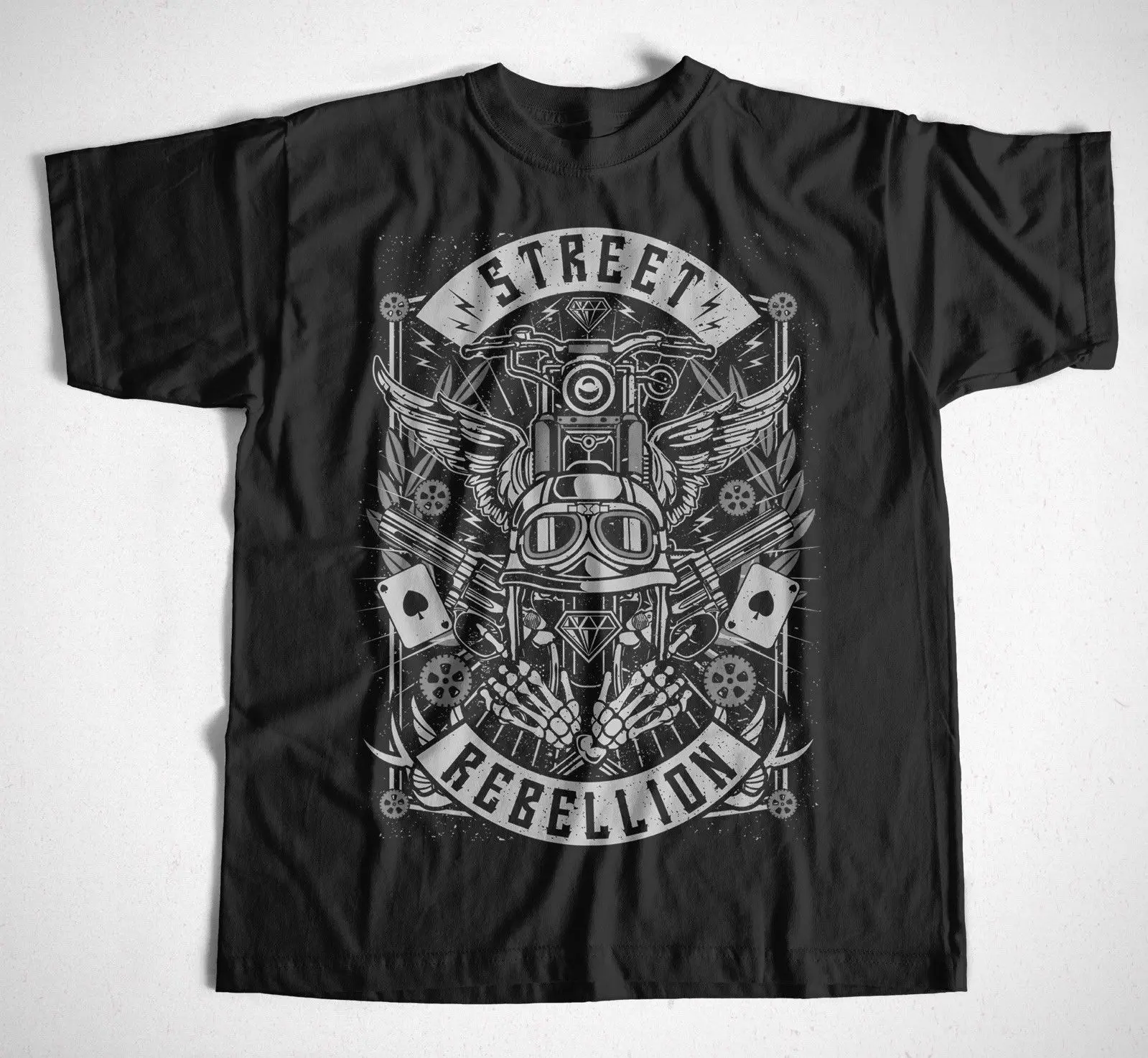 

2019 Funny O Neck T Shirt T-Shirt Rocker 47 Schwarz Easy Rider Route 66 Biker Custom Chopper Motorrad Summer Tee Shirt