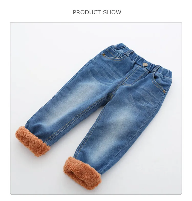 1-6 y children baby boy denim jeans winter pants velvet thick warm trousers toddler jeans for boys elastic waist kids clothes (1)