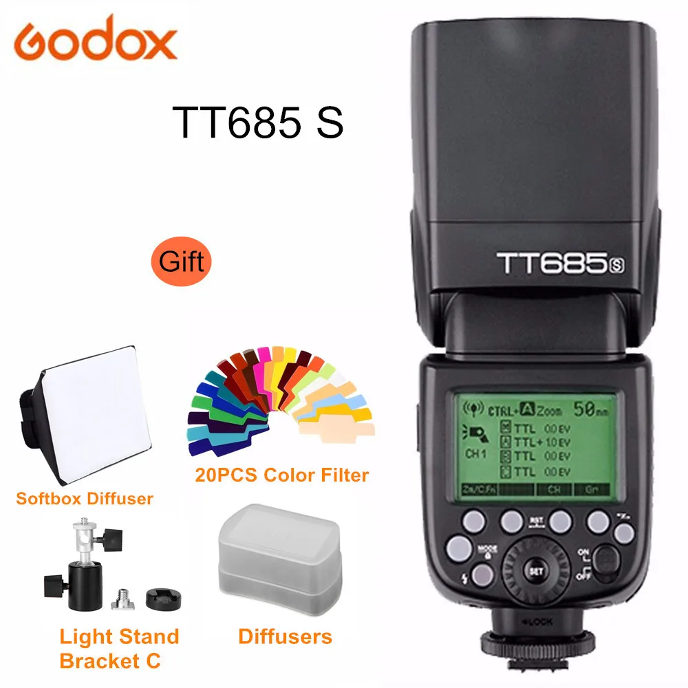 Беспроводная вспышка Godox TT685S 2 4G TTL GN60 для Sony A7 A7R A7S II A6300 A6000|Фотовспышки| |