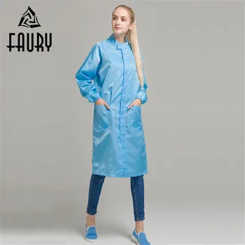 

Anti-static Dustproof Worker Uniform Painting Overalls Protective Long Coat Zipper Stand Collar Clean Dust-free Workshop Clothes