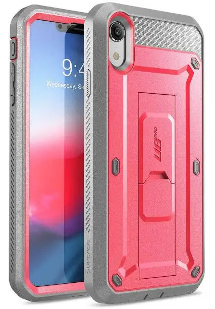 SUP чехол для iPhone XR чехол 6,1 дюймов UB Pro полный корпус прочная Кобура чехол для телефона крышка со встроенной защитой экрана и подставкой - Цвет: Pink