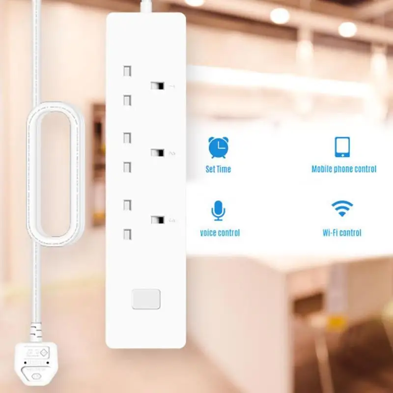 Smart Wi Fi мощность полосы Великобритания Plug 3 розетки 2 порты usb голос для Amazon Echo Alexa Google дома управление таймер
