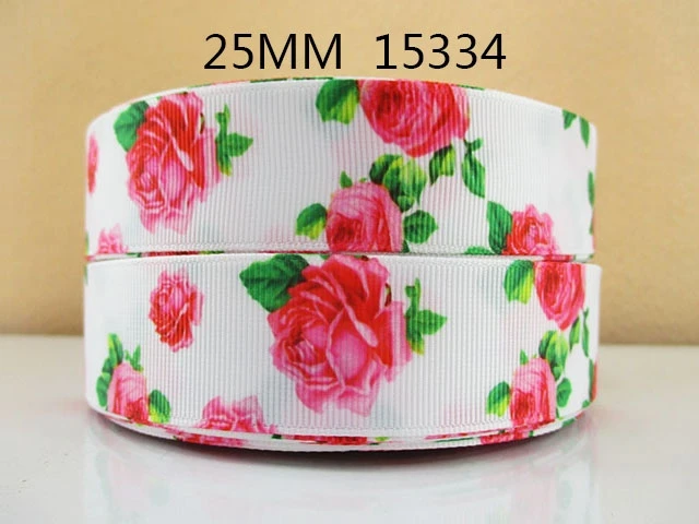 

(5yds per roll) 1"(25mm) flowers high quality printed polyester ribbon 10 yards,DIY handmade materials,wedding gift,10Yc713