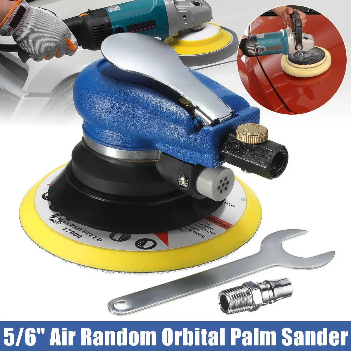 

6 Inch Air Palms Orbital Sander Random for Palms Sander 150mm Dualable Action Auto Body Orbit DA Sanding Hand Sanding Pneumatic