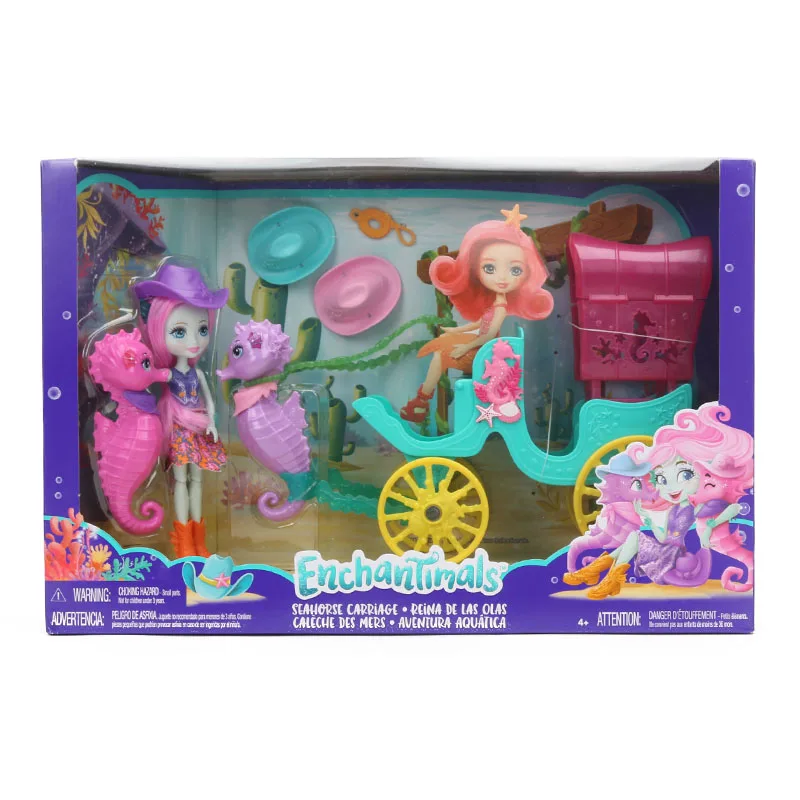 Новые куклы Enchantimals, куклы пингвин и мороженое, игровой набор, санделла, морской конек и друзья, тренерские игрушки в западном стиле - Цвет: pink hair FKV61