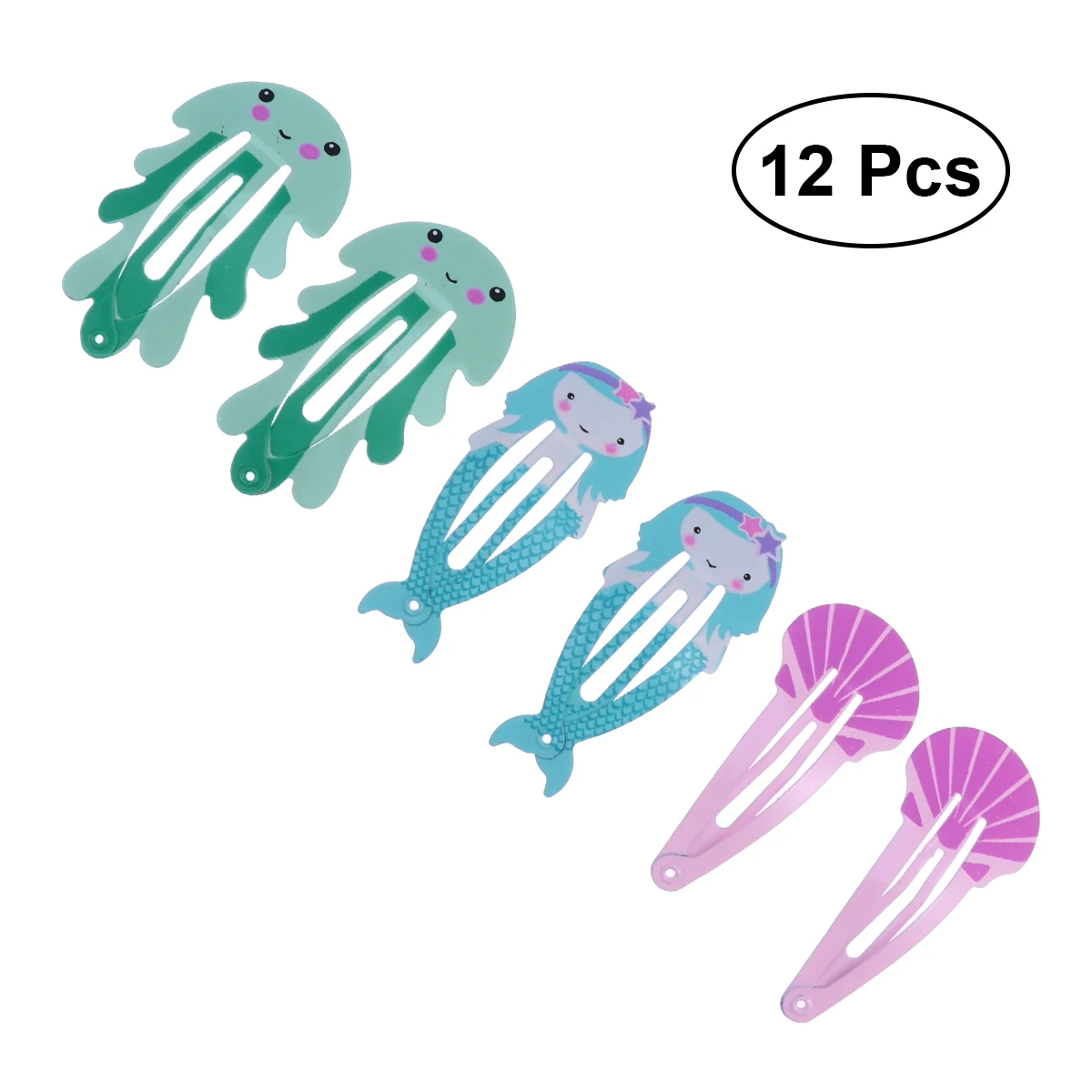 

12Pcs Lovely Mermaid Medusa Shell Shaped Hair Clips Barrettes Hairpins Hair Accessories for Girls Toddlers Children Kids Teens
