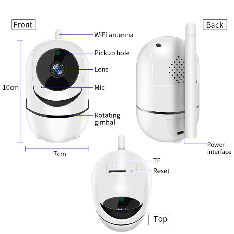 Беспроводная Wi Fi IP камера 1080P ночное видение видеонаблюдения облачная 720p 2mp 1mp PTZ