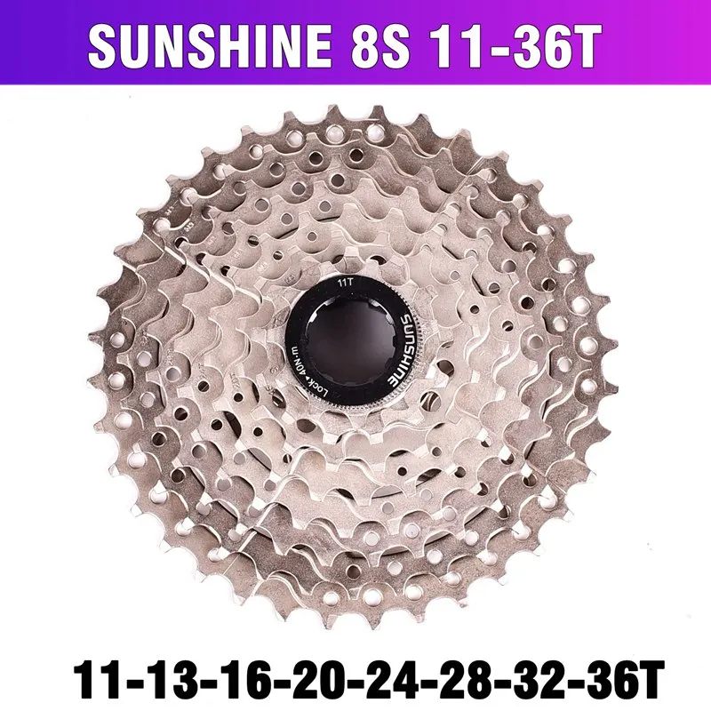 SUNSHINE MTB велосипед Freewheel 8S 11-32 36 40 42T MTB горный велосипедный маховик 8 24 скоростные кассетные звездочки для 8 скоростей - Цвет: 8S 11-36T