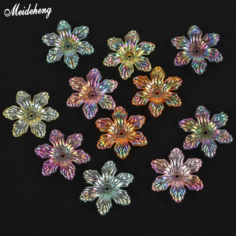 

Transparent AB Flower Jewelry DIY Beads Colored Snowflakes Six Petals Life Fortune Tree Acrylic Accessory Colorful Beads