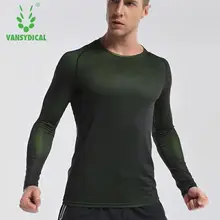 Мужская спортивная рубашка с длинным рукавом, быстросохнущие мужские футболки для бега, одежда для фитнеса и спортзала, мужские s