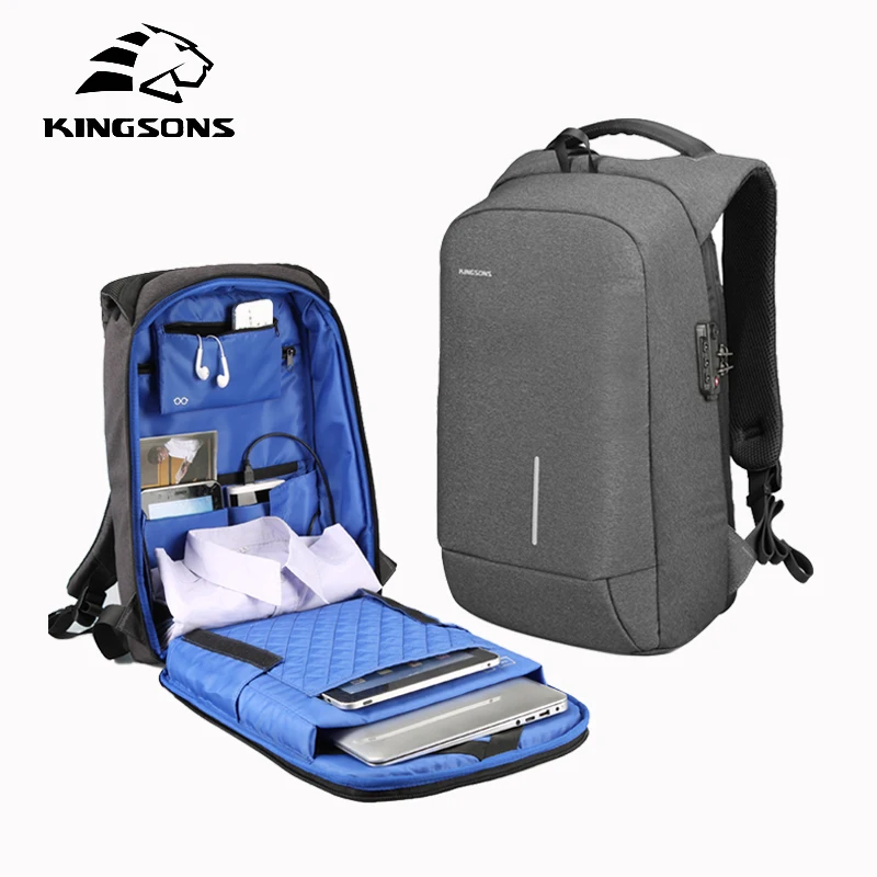 

Kingsons3149W Anti theft USB Charging Laptop Backpack Men Waterproof Backpack No Key TSA Customs Lock Design Travel Backpack