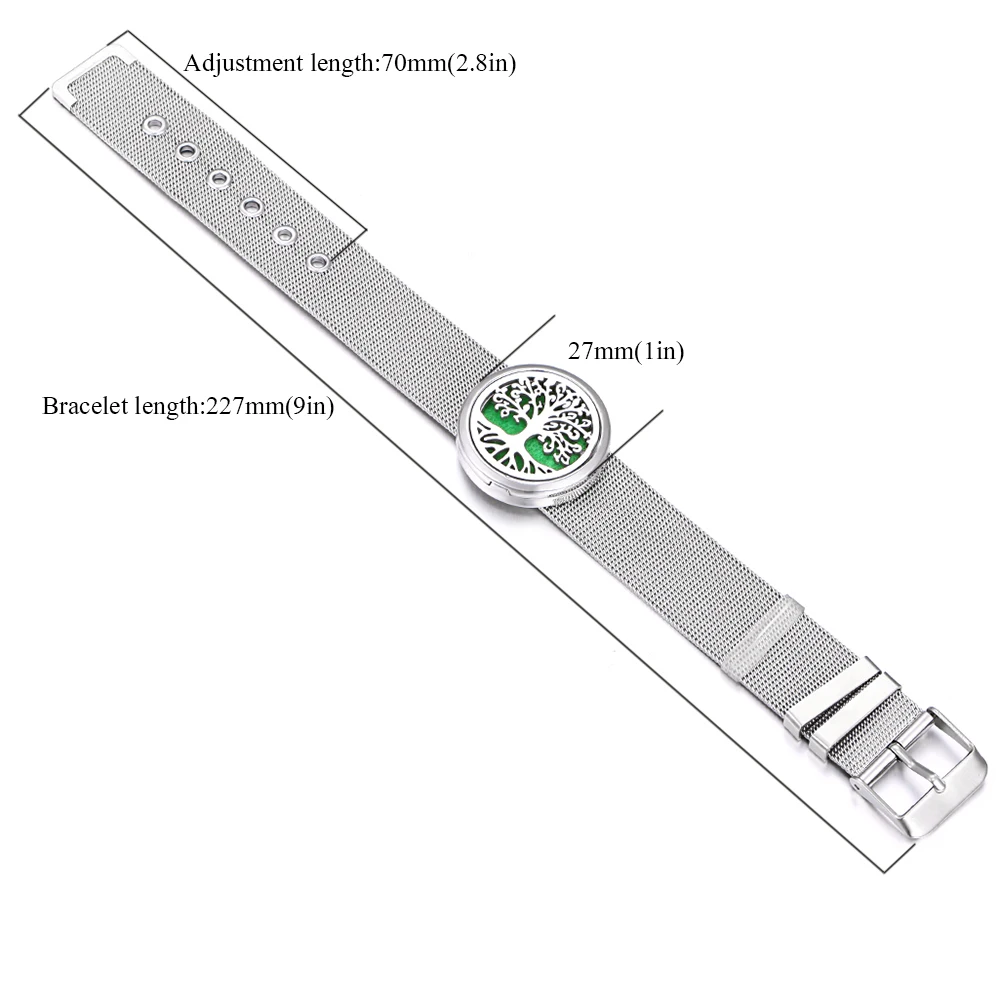 Браслет для ароматерапии ювелирные изделия Древо жизни из нержавеющей стали духи эфирные масла диффузор часы браслет магнитный браслет