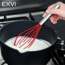 EXVI New Style Silicone Egg Beater Kitchen Tools Hand Egg Mixer Cook Butter Foamer Wisk Blender Wire Silicone Comfortable Handle