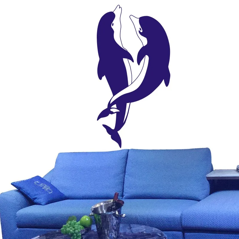 DCTAL Dolphin Wall Sticker Dauphin Decal Posters Vinyl Wall Art Decals Pegatina Decal Decor Mural Wild Animal Sticker