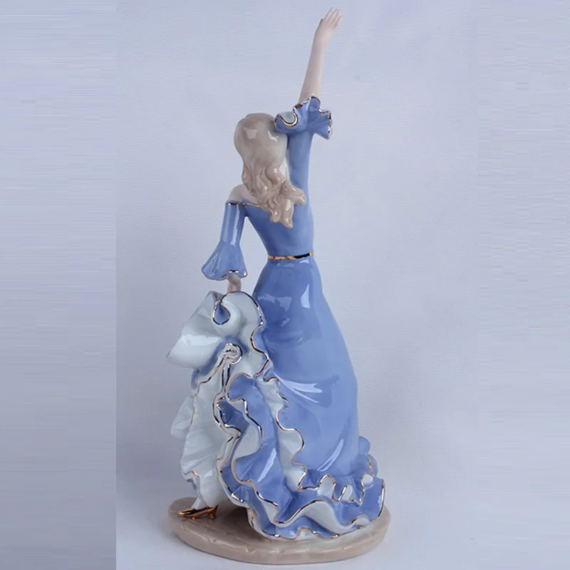 Фарфор Леди Фламинго танцор статуя фламенко фигурка керамическая искусство и ремесло Декор для гостиной L3201