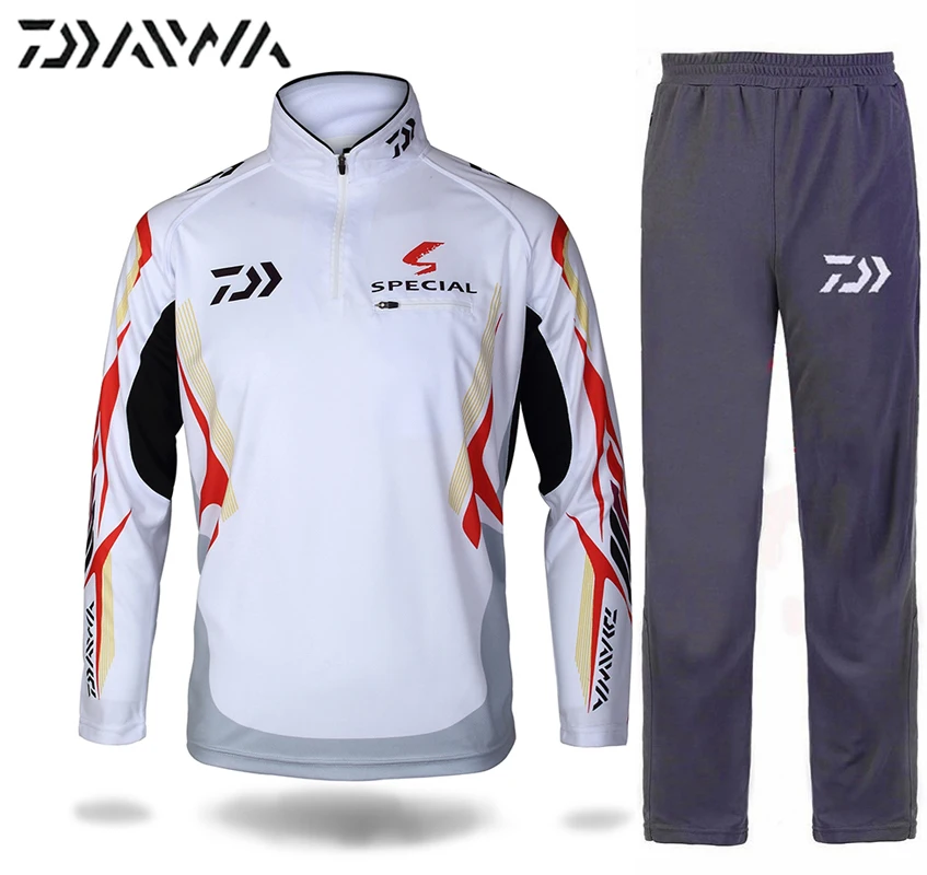 Daiwa рубашки для рыбалки солнцезащитный костюм для мужчин дышащий UPF 50+ УФ Защита Открытый Анти Москитная летняя походная блузка и брюки