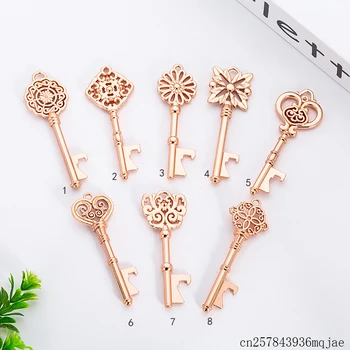 

100pcs Metal Key Beer Opener Retro Key Shaped Bottle Opener s Sun Flower Opener Wedding Gift Party Favors