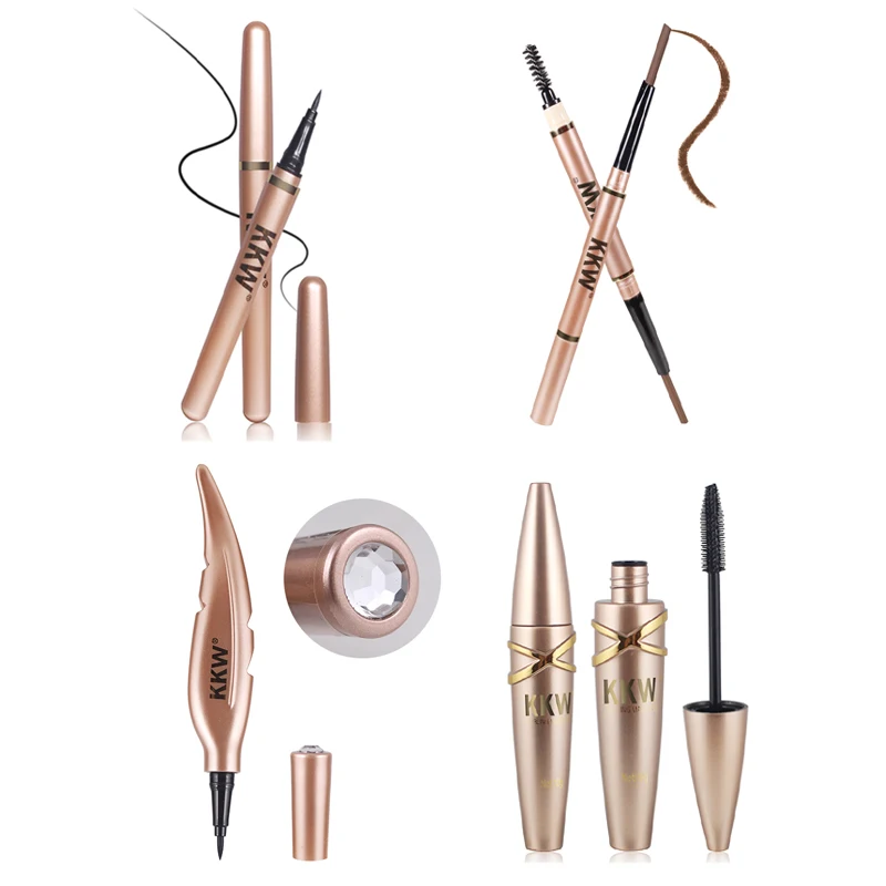 

4 Pcs/Kit Girls Eye Makeup Set Cosmetics Beauty Make Up Gift Profissional Eyeliner+Mascara+Eyebrow+Eye Pen