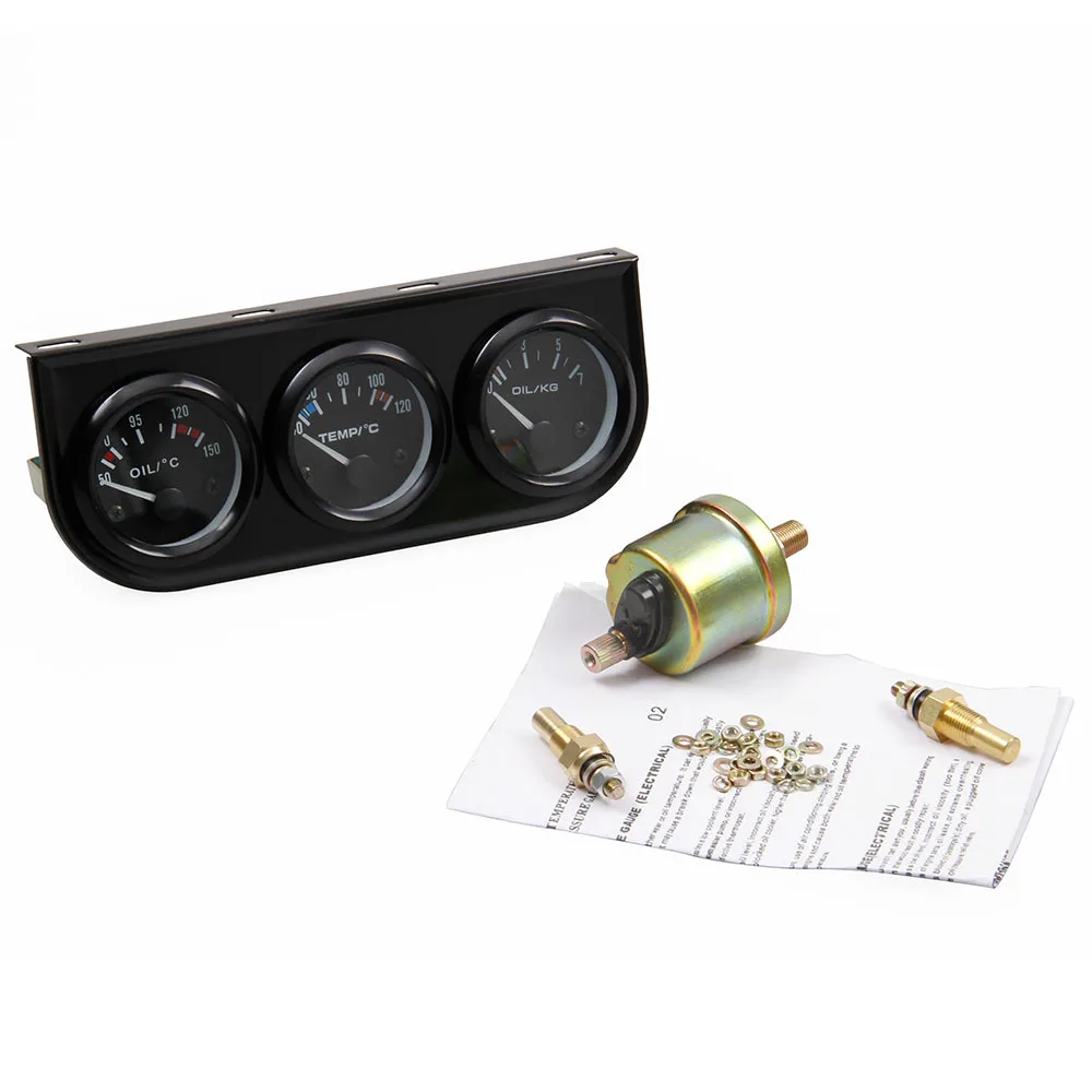 

Universal Car Black 2" 52mm 3 Triple Hole Dash Gauge Pod Mount Holder ABS Sales