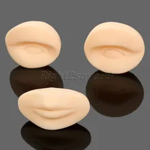 3D 2 глаза+ 1 губы тату практика макияж инструменты Перманентная Кожа Замена Мягкий силикон для тренировки манекен плесень высокое качество