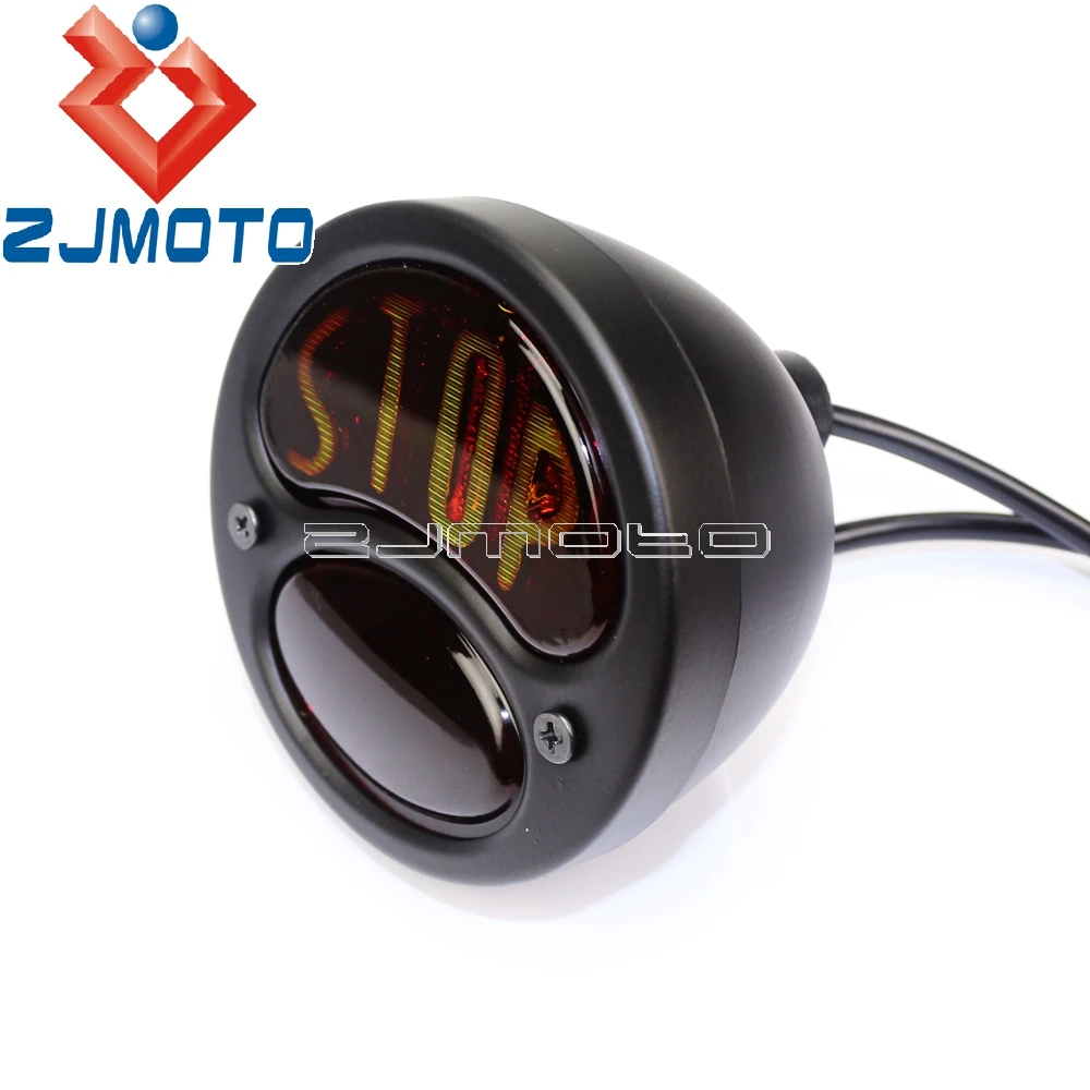 Cena ZJMOTO STOP światło hamowania na tylni motocyklowy światło tylne lampy tylne Cruiser Bobber Dyna niestandardowe światła tylne Chopper Sportster