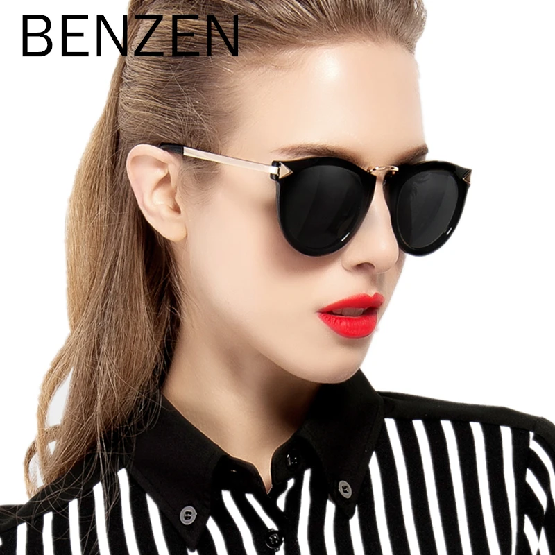 

BENZEN Women Polarized Sunglasses Vintage Arrow Female Sun Glasses Oculos De Sol Feminino Gafas UV 400 With Case 6034
