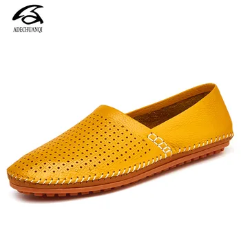 

Summer Breathable Men Driving Shoes Genuine Leather Mens Loafers White Black Italian loafers Luxury Designer Moccasins Men