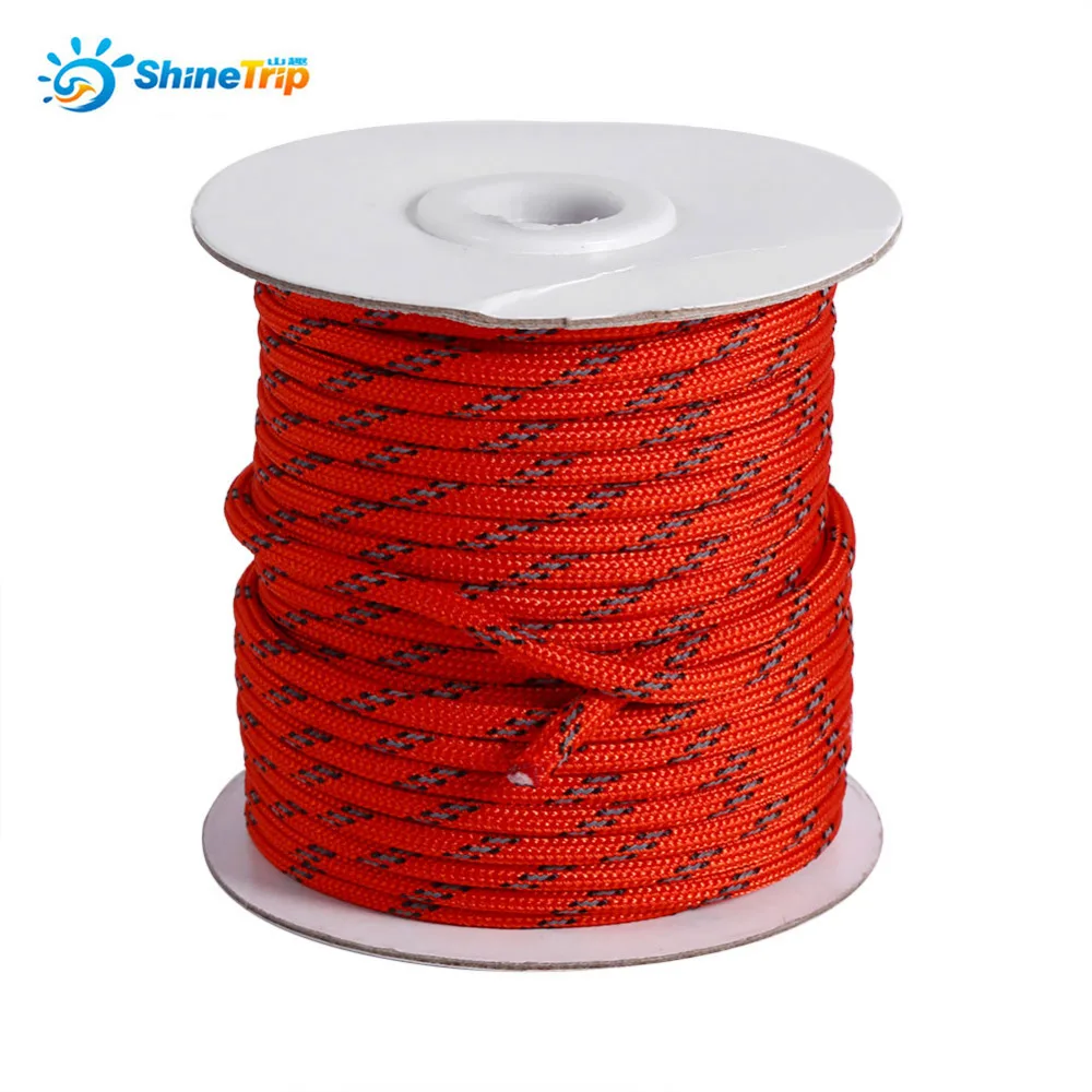 Tent Rope 20/30/50M Camping Rope 5mm Reflective Rope Outdoor Guy Line For Camping