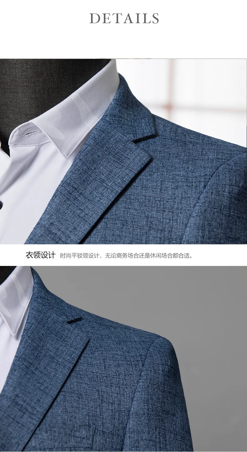 New Arrival Spring Men's Suits Jackets High Quality Grey Blue Casual Blazer Men, Casual Jackets Men Plus-size M-3XL