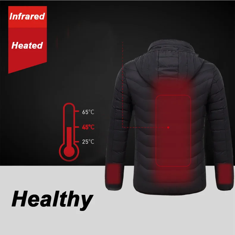 Electric Heated Jacket Clothes Men Women USB Lower Voltage Adjustable Temperature Waistcoat Thermal Warm Winter Jacket 46