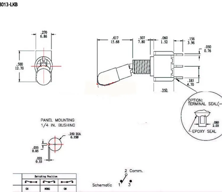 2 шт. SH T8013-LKBQ рычаг блокировки 3Pin 3 положения ВКЛ-ВЫКЛ-ВКЛ SPDT Мини тумблер самоблокирующийся