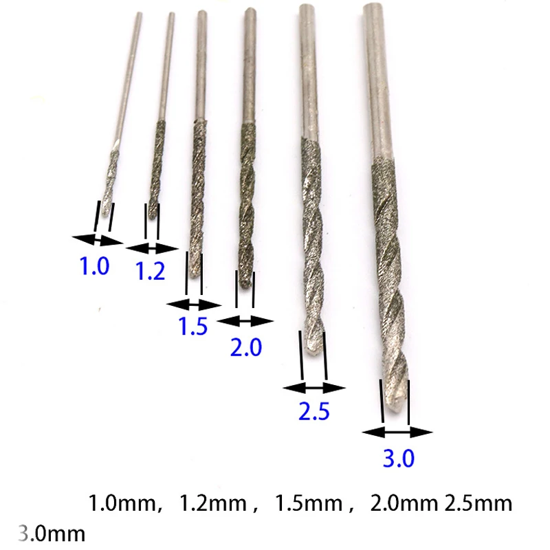 10 шт. высокоскоростные стальные сверла для полировки стекла с алмазным покрытием набор сверл для сверления игл ювелирные изделия Агатовые сверла