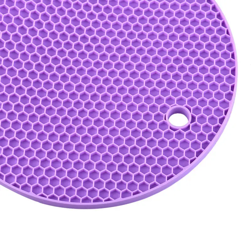 1Pcs Colorful Round Heat Resistant Non-Slip Silicone Mat Pot Holder Coaster crochet doilies  Posavasos Table Kitchen Placemats (8)