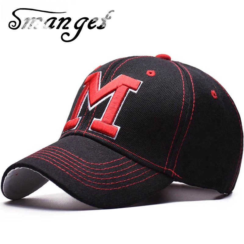 SMANGET M Letter Embroidery Baseball Cap Racing Dad Hats Men Women