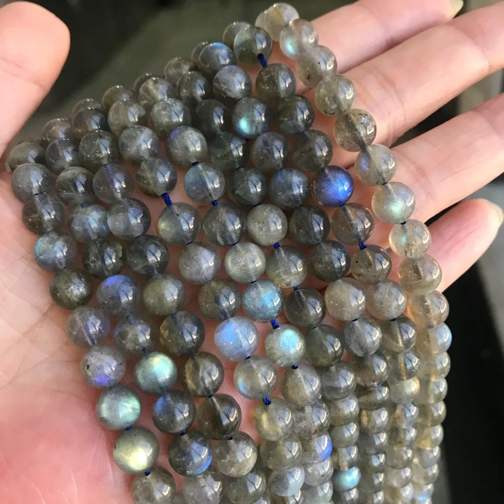High Quality Real Natural Labradorite Stone Beads Round