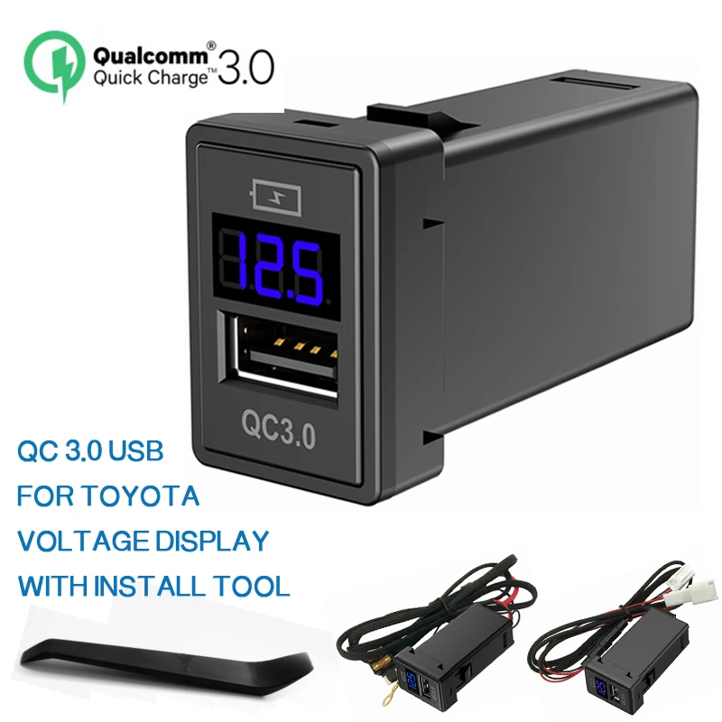 

CHELINK Quick Car USB Socket Charger 3.1A Quick Charge 3.0 For Mobile Phone Car Adapter Charger 12V with LED Voltmeter Display