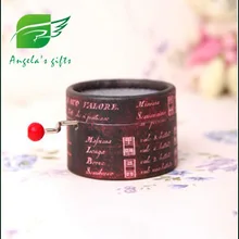 Paper round shape hand crank music box standard 18 Notes music box movement DIY Angela’s gifts-free shipping