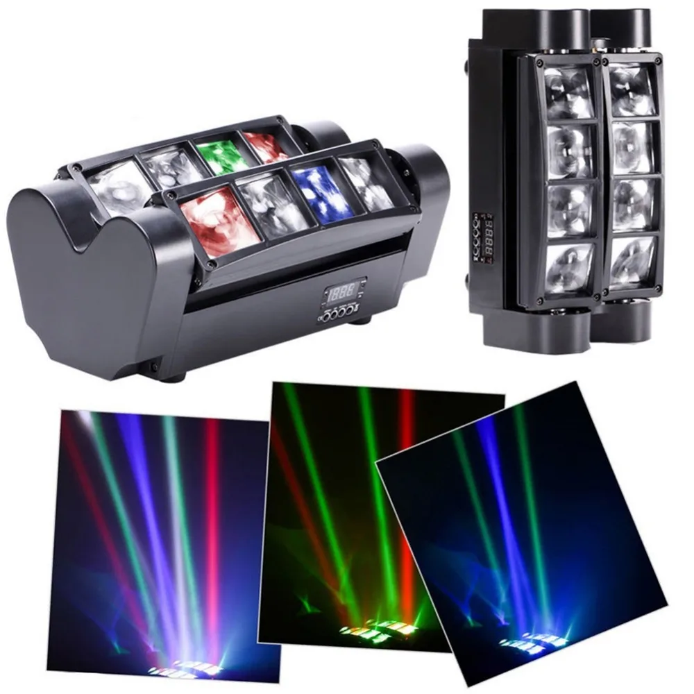 

8 LED Sound Sensor Projection Light Colourful Stage Lamp for Club DJ Show Party Ballroom Bands