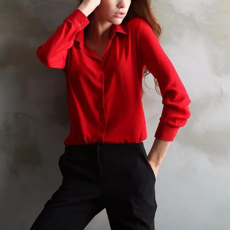 

2017 Spring Women Shirts Blouses Korean Blusas Elegant Ladies Long Sleeve Shirt Plus Size