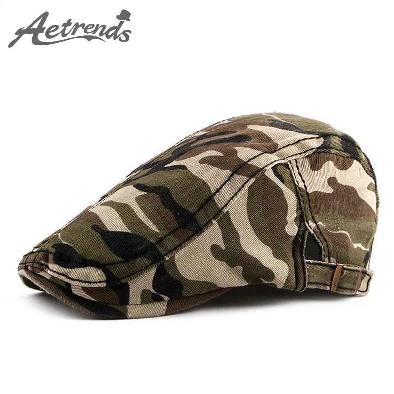 

[AETRENDS] 2018 New camouflage beret homme flat cap boinas beret women sombrero hombre casquette outdoor hat summer sport Z-6533