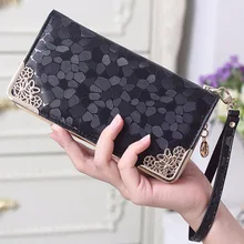 MCvilla Damen Handtasche Fashion Designer Damen Lackleder Geldbörse Lange Kupplung Taschen Steinmuster Abendtasche Reißverschluss