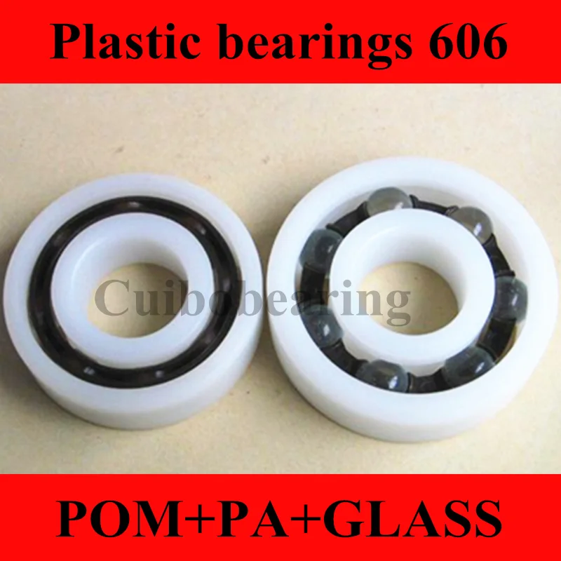 50pcs POM Plastic bearings 606 with Glass balls 6x17x6 mm nylon bearing