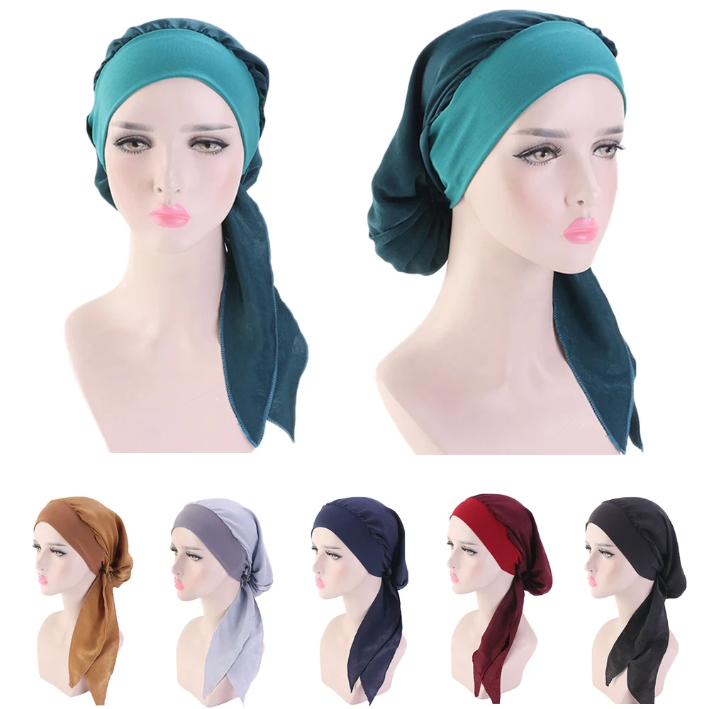 

Muslim Women Beanie Turban Hat Head Scarf Stretchy Wrap Bandana Hijab Cap Hair Loss Flower Print Cancer Chemo Cap Arab Indian