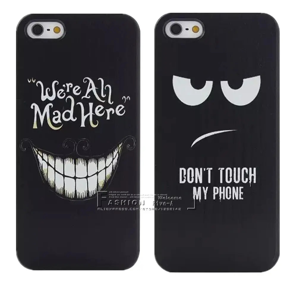 

Don't Touch My Phone and We're Ah Mad Here Style Shell Hard Plastic Case Cover for Apple iPhone X 4 4S 5 5S SE 5C 6 6S 7 8 Plus