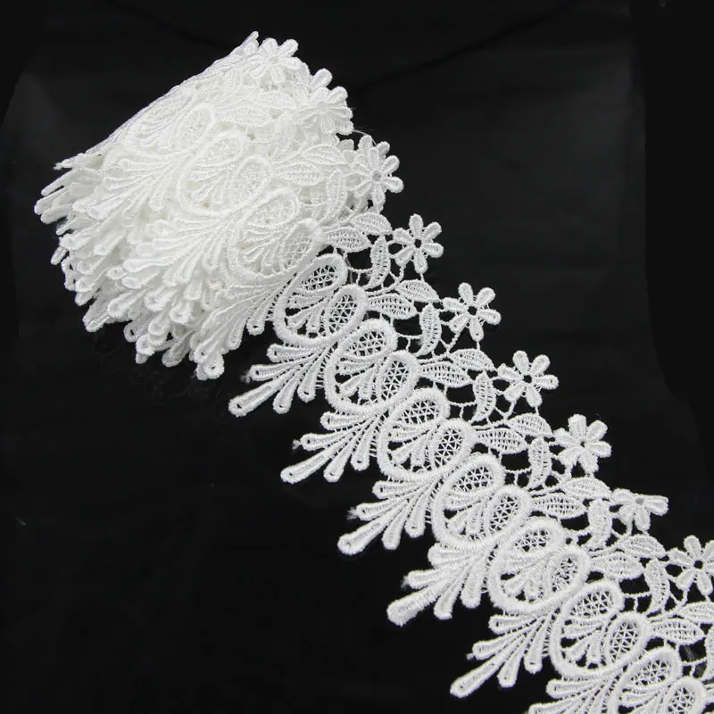 

3 pcs of White/Black Polyester Lace Trim Flower Lace Applique Sewing Garment DIY Accessories High Quality