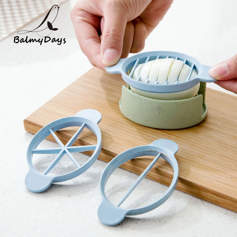 

Egg Slicer Cutter Wheat Straw Boiled Egg Divider 3 in 1 Creative Egg Tools Slicing Cutting Mold Cooking Utensils Kitchen Gadgets