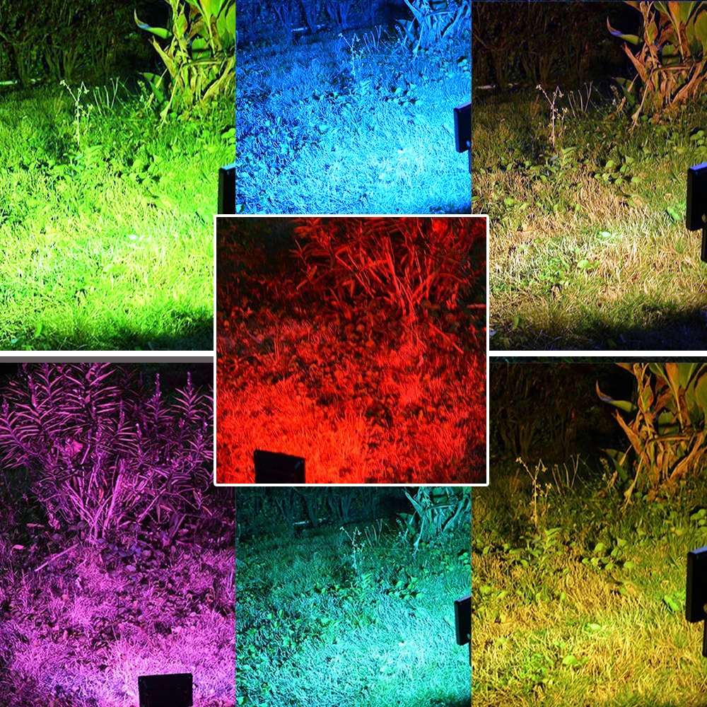 Solar com Painel Mudança da Cor do Diodo Emissor de Luz de Inundação Luz ao ar T-sunrise Solar Spotlight Jardim Livre Rgb 50 w 13 garden light