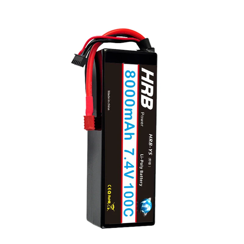 

HRB RC Car Lipo Battery 2S2P 7.4V 8000mah 100C Max 200C Hard Case For Airplane Traxxas Car RC Truck