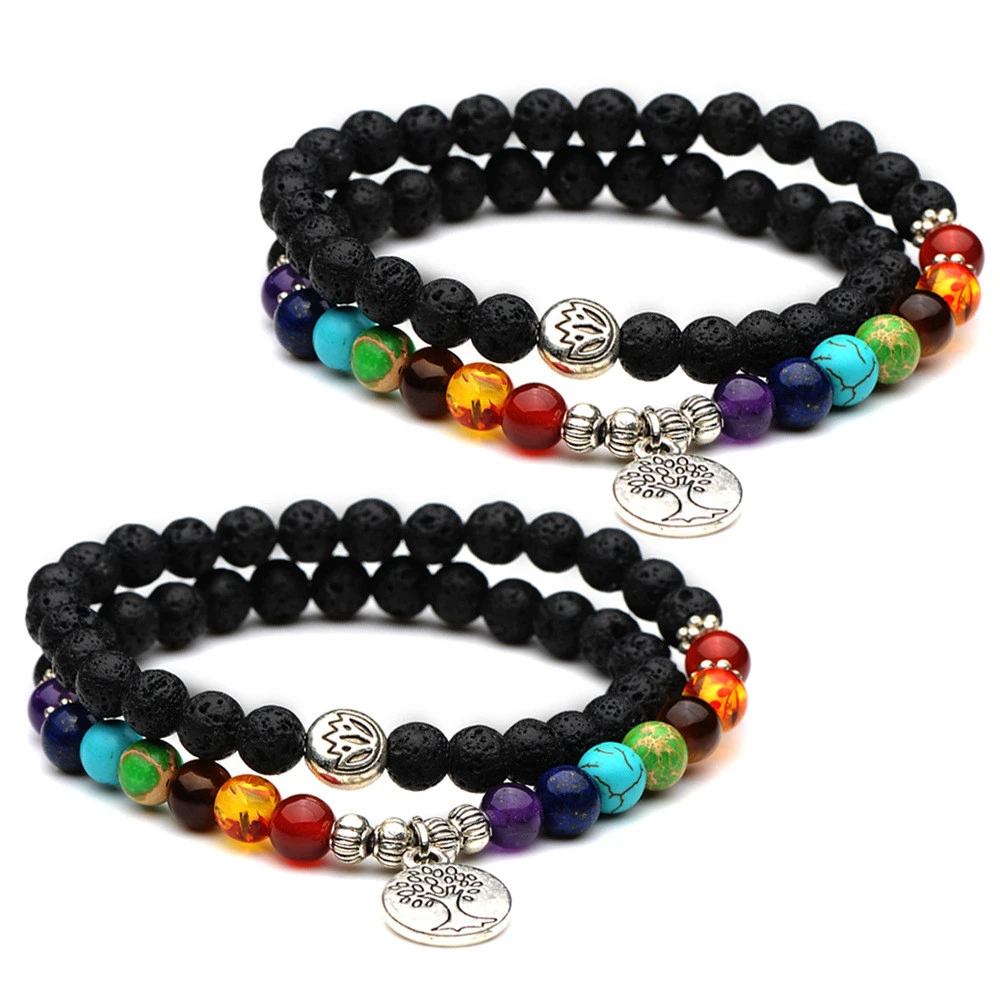 7 Chakra Bracelets Bangle For Women Double Layer Healing Crystal Black Lava Stone Chakra Pray Mala Bracelet Summer Jewelry Z732 Bracelet Summer 7 Chakra Braceletbangles For Women Aliexpress