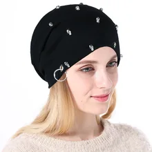 Зимняя шапка Череп громоздкая шапочка шапки для мужчин и женщин кольцо панк Рок шляпа хип-хоп шапочки Skullies Кепка s хлопок вязаная унисекс